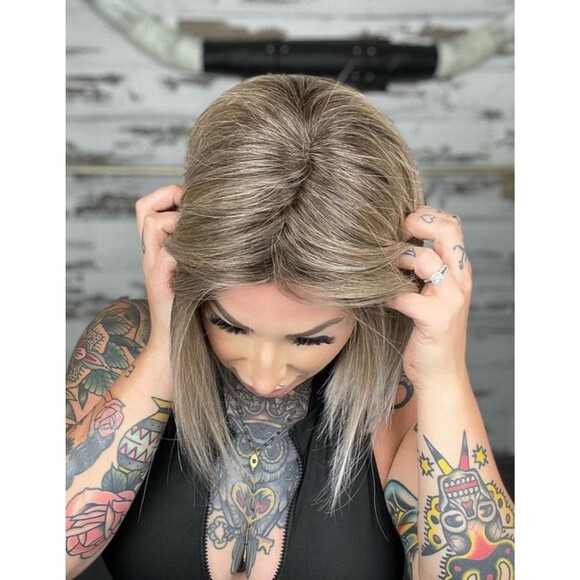 Rebel gypsy “Ocean of noise” luxury monofilament Human hair blend wig main image 7